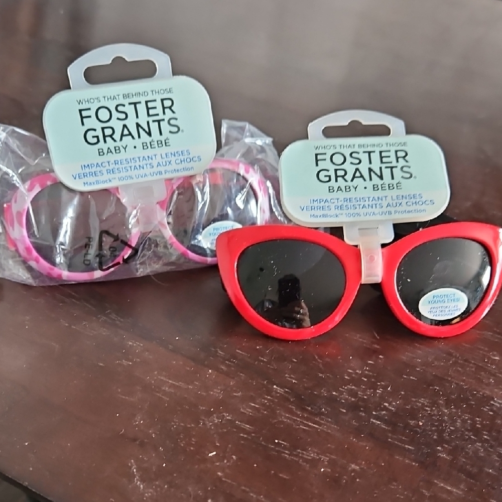 ✨️5/$30 Foster Grant Baby Sunglasses - Red and Pink set of 2.